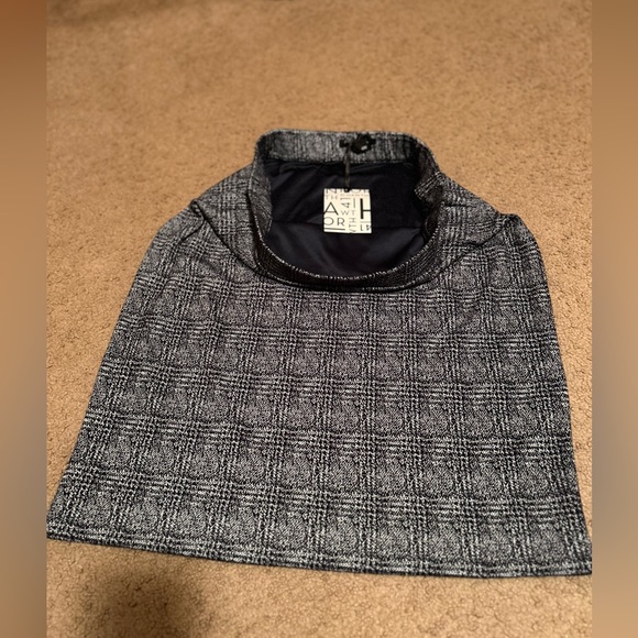 New Pencil Skirt pull on gray Houndstooth Plaid Stretch Size XL Jersey 41Hawthor - Picture 9 of 12